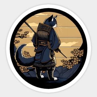 Japanese Cat Samurai Katana Catana - Cat lover Sticker